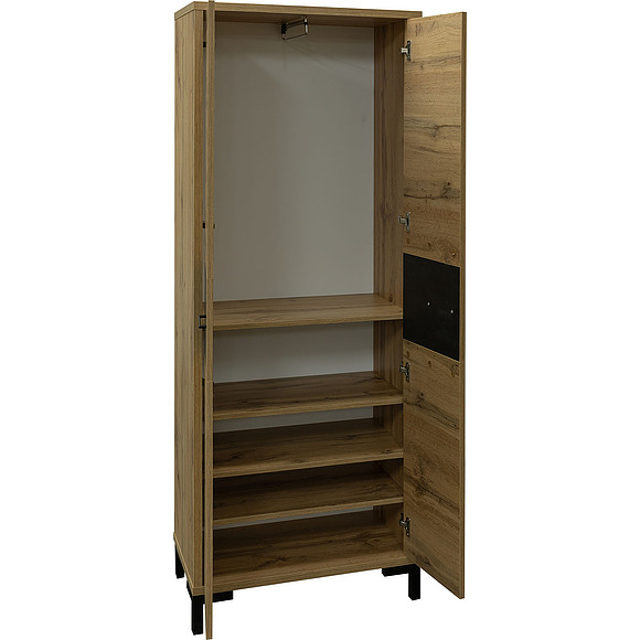 Шкаф для прихожей «Блэквуд» П570.01, Цвет: Дуб Вотан + чёрный