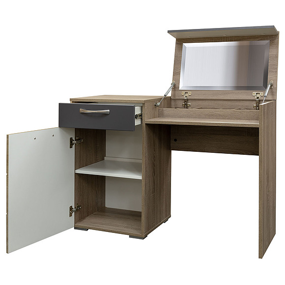 Стол туалетный «Амаранти» П571.05, Цвет: Дуб тобакко синхро + Шагрень графит