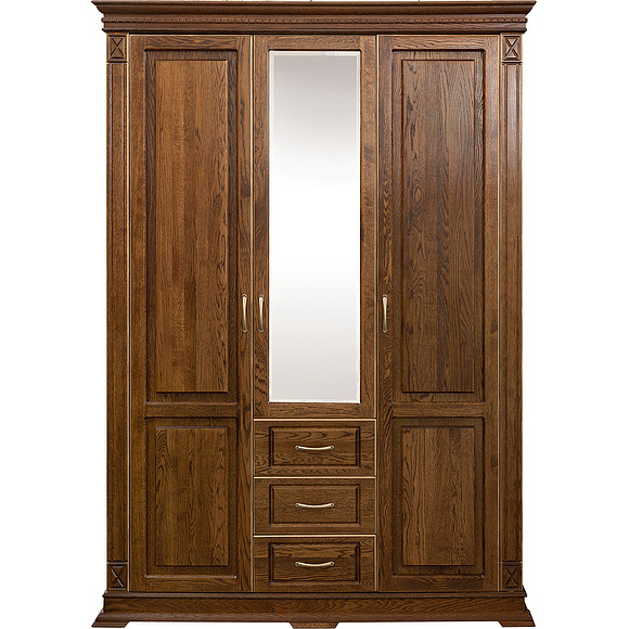 Шкаф «Верди Люкс» П434.10, Цвет: Черешня с золочением