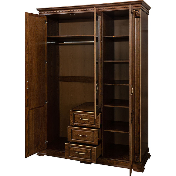 Шкаф «Верди Люкс» П434.10, Цвет: Черешня с золочением