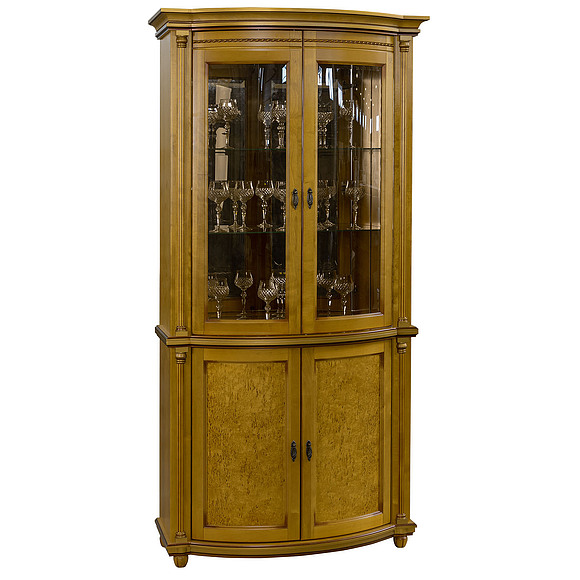 Шкаф с витриной «Валенсия 2з» П244.15, Цвет: Янтарь