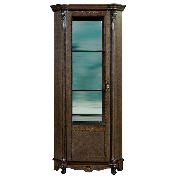 Шкаф с витриной «Алези 10» П350.13-01, Цвет: Табак (Shkaf_Alezi10_P350-13_tabak2.jpg) Шкаф с витриной «Алези 10» П350.13-01, Цвет: Табак