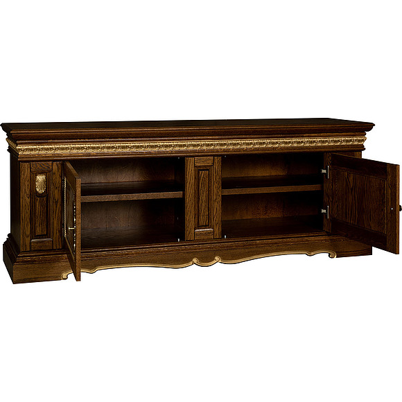 Тумба «Милана ТВ3с» П265.15с, Цвет: Черешня с золочением