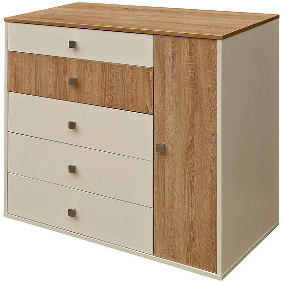 Комод «Next» П033.031, Материал: ДСП ламинированная, Цвет: Белый+дуб Сонома