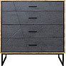 Chest of drawers «Line» P620.11, Color: Stone gray / Wotan Oak / Black