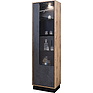 Case with a show-window "Line" P619.01, Color: Stone gray / Wotan Oak / Black