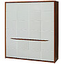 Wardrobe «Monaco» P528.16, Color: Satter oak + glossy white