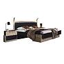 Double bed «Gviana» P631.05, Material: backlit frame, Color: black+bramberg fir