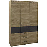 Wardrobe «Amaranti» P571.01, Color: Дуб тобакко синхро + Шагрень графит