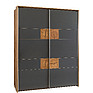 Sliding wardrobe «Helios» П554.01, Color: Wotan Oak + Gray