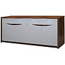Sideboard «Monaco» P510.11, Material:  frame without light, Color: Satter oak + glossy white