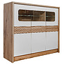 Showcase «Rondo 6» P553.06, Color: Wotan Oak + White