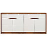 Sideboard «Monaco» P510.11, Material: backlit frame, Color: Satter oak + glossy white