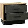 Bedside nightstand «Line» P620.04, Color: Stone gray / Wotan Oak / Black