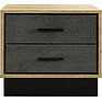 Bedside nightstand «Line» P620.04, Color: Stone gray / Wotan Oak / Black