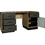Writing-table «Line» P619.15, Color: Stone gray / Wotan Oak / Black
