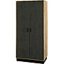 Two-door wardrobe «Line», Color: Stone gray / Wotan Oak / Black, Dimension: 950х585х2032 мм