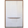 Wardrobe «Monaco» P528.17, Color: Satter oak + glossy white