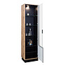 Case with a show-window «Line» P619.01-1, Color: Stone gray / Wotan Oak / Black