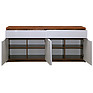 Sideboard «Monaco» P510.11, Material: backlit frame, Color: Satter oak + glossy white