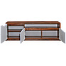 TV Sideboard «Monaco» P510.02, Material: backlit frame, Color: Satter oak + glossy white