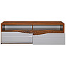Sideboard «Monaco» P510.06, Material: backlit frame, Color: Satter oak + glossy white