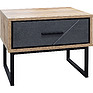 Bedside nightstand «Line» P620.12, Color: Stone gray / Wotan Oak / Black