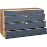Chest of drawers «Gelios» П554.03, Color: Wotan Oak + Gray