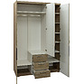 Wardrobe «Amaranti» P571.01, Color: Дуб тобакко синхро + Шагрень графит