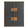Sliding wardrobe «Helios» П554.01, Color: Wotan Oak + Gray