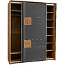 Sliding wardrobe «Helios» П554.01, Color: Wotan Oak + Gray