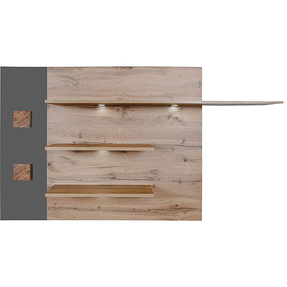 Полка «Гелиос» П550.09-01, Цвет: Дуб Вотан + серый